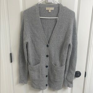 Michael Kors Gray V-Neck Cardigan Sweater